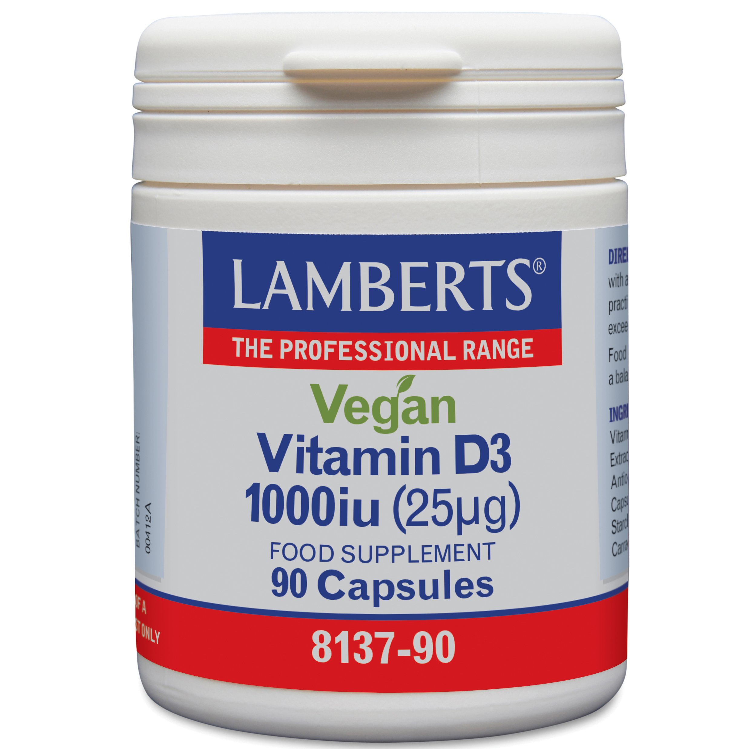Lamberts Vegan Vitamin D3 1000iu (25μg) Συμπλήρωμα Διατροφής με Βιταμίνη D3 Ειδικά Σχεδιασμένο για Χορτοφάγους 90caps
